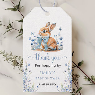 Adorable Bunny Wildflower Baby Shower Boy Gift Tags