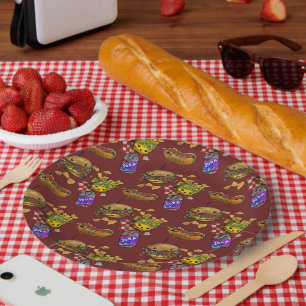 Adorable Burgers and Dogs  Paper Plate