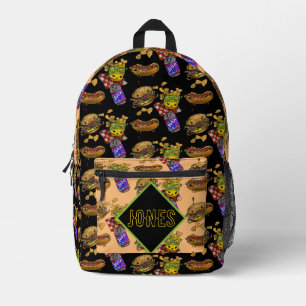 Adorable Burgers and Dogs Printed Backpack