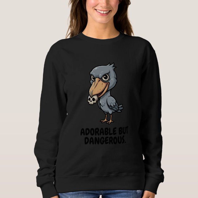 Adorable But Dangerous Shoebill Stork Kawaii Anime Sweatshirt (Front)