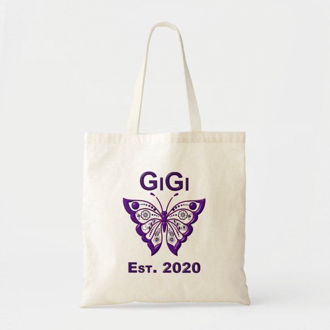 Adorable Butterfly Gigi “Est 2020” Tote Bag (Front)