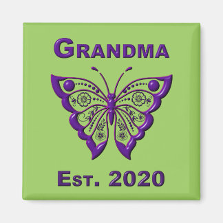 Adorable Butterfly Grandma “Est 2020” Magnet