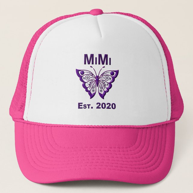 Adorable Butterfly Mimi “Est 2020” Trucker Hat (Front)