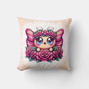 Adorable Butterfly with Flower Crown Cushion