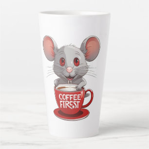 Adorable Caffeine Mouse in Red Mug