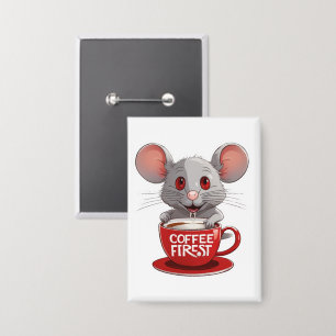 Adorable Caffeine Mouse in Red Mug
