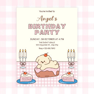 Adorable cake birthday invitation
