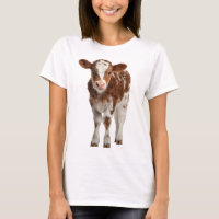 Adorable Calf Portrait on Burlap