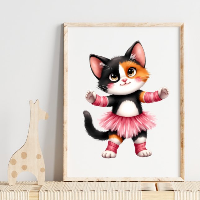 Adorable Calico Kitten Ballerina in Pink Tutu  Poster (Creator Uploaded)
