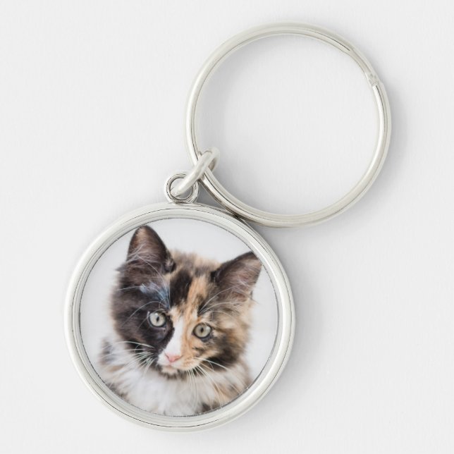 Adorable Calico Kitten Key Ring (Front)