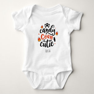 Adorable "Candy Corn Cutie" Monogram Name Baby Bodysuit