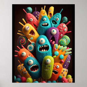 Adorable Candy Monsters  Poster