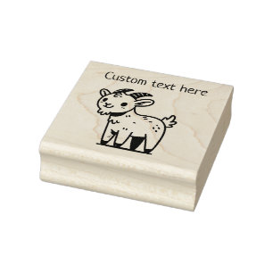 Adorable Capricorn Rubber Stamp
