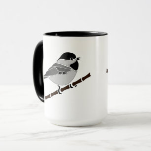 Adorable Carolina Chickadee Cartoon Mug