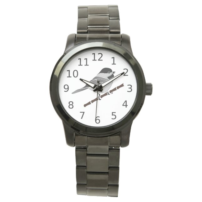 Adorable Carolina Chickadee Cartoon Watch (Front)