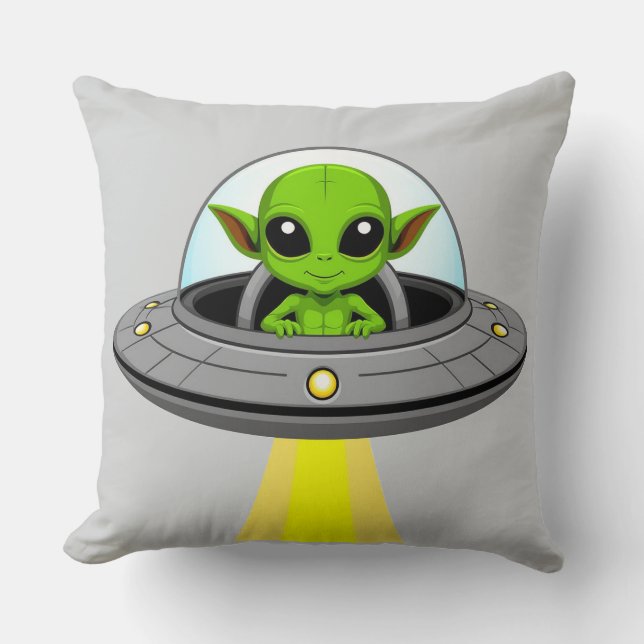 Adorable Cartoon Alien Cushion (Front)