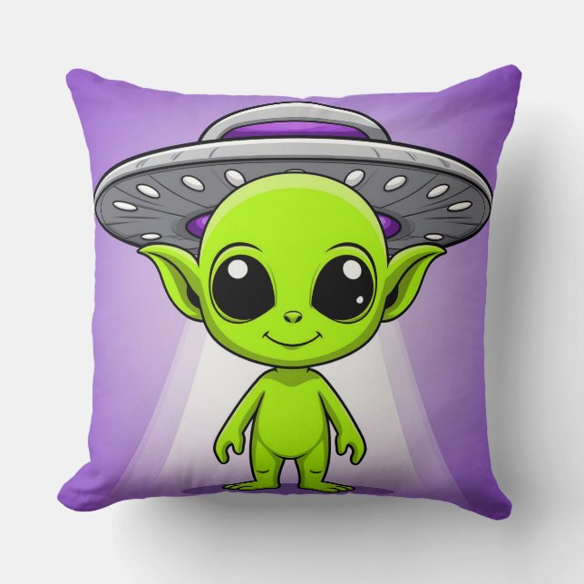 Adorable Cartoon Alien Cushion (Front)
