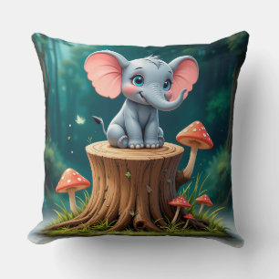 Adorable Cartoon Baby Elephant Cushion