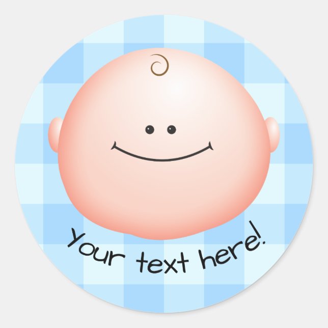 Adorable Cartoon Baby Face Icon Classic Round Sticker (Front)