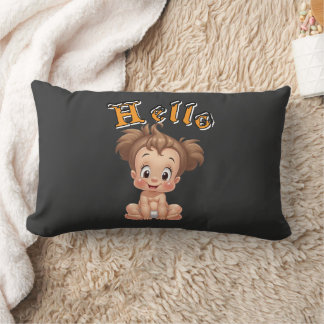 Adorable Cartoon Baby Sitting Cheerfully with Cute Lumbar Cushion