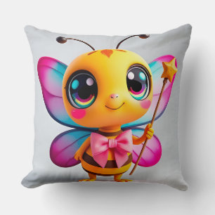 Adorable Cartoon Bee Fairy Character Cushion