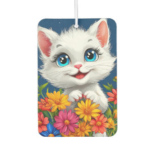 Adorable cartoon cat car air freshener