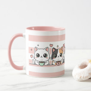 Adorable Cartoon Cat Coffee Lovers Cup