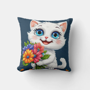 Adorable cartoon cat cushion