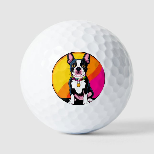 Adorable Cartoon Dog Golf Balls (Front)