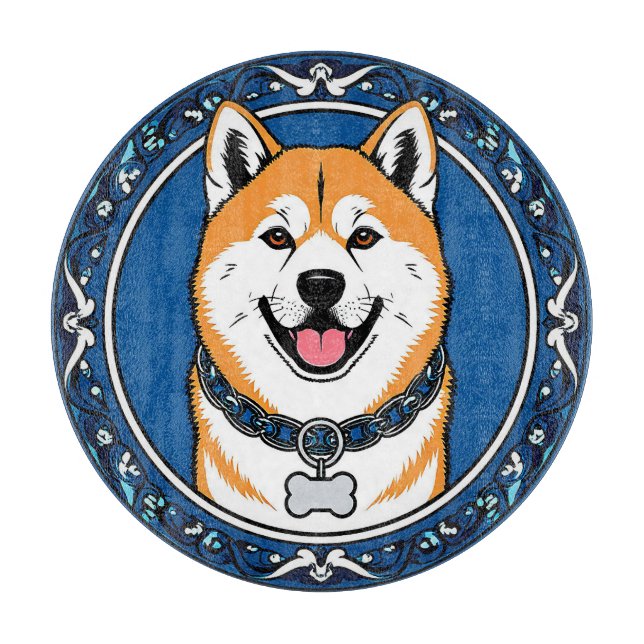 Adorable Cartoon Dog Illustration Cutting Board (Front)