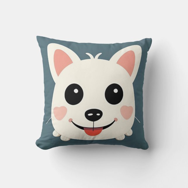 Adorable Cartoon Dog With Cheery Expression Cushion (Front)