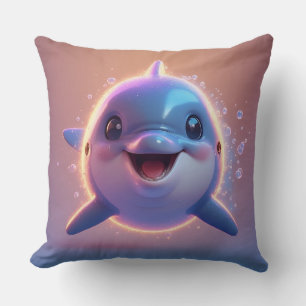 Adorable Cartoon Dolphin Cushion