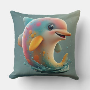Adorable Cartoon Dolphin Cushion