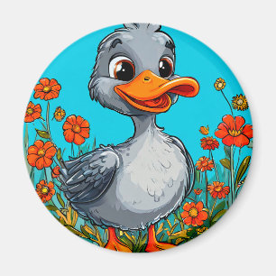 Adorable cartoon duckling magnet
