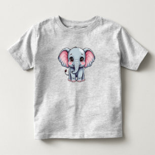 Adorable Cartoon Elephant Character Toddler T-Shirt