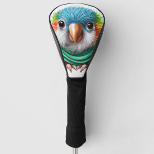 Adorable Cartoon Fluffy Happy Baby Parrot  Golf Head Cover