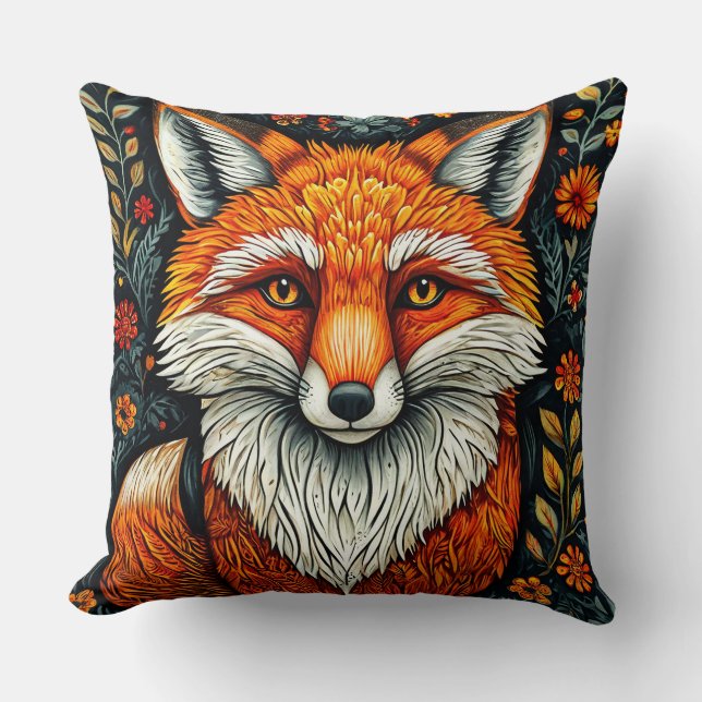 Adorable Cartoon Fox Sitting Cushion (Front)