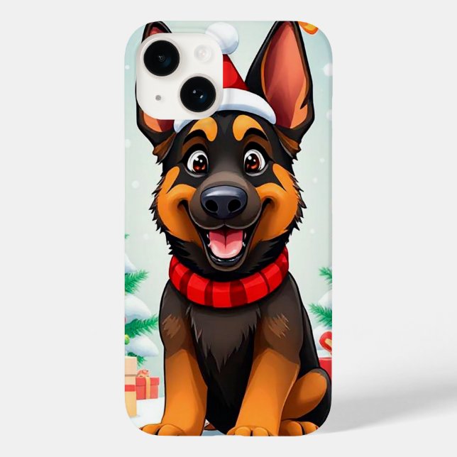 Adorable cartoon German Shepherd dog Case-Mate iPhone Case (Back)