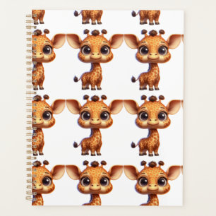 Adorable Cartoon Giraffe Graphic - Cute Safari Planner