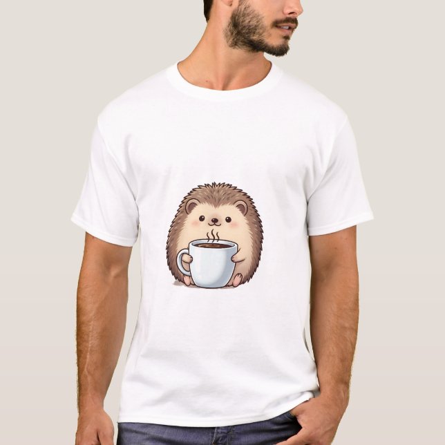 Adorable Cartoon Hedgehog T-Shirt (Front)