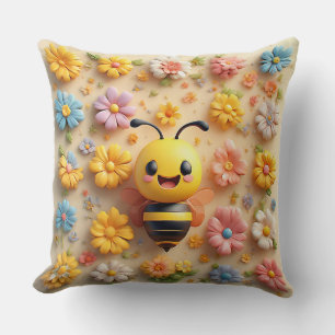 Adorable Cartoon Honey Bee Cushion