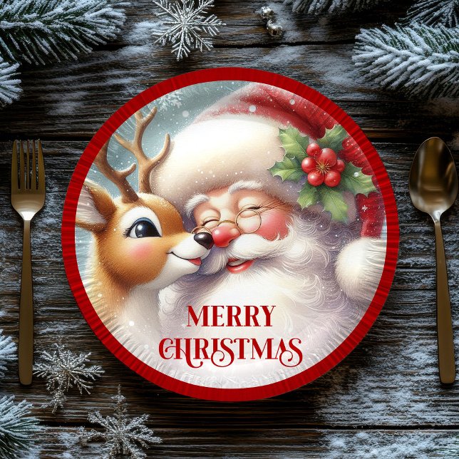 Adorable Cartoon Kids Christmas Party Plates (Adorable Cartoon Kids Christmas Party Plates)