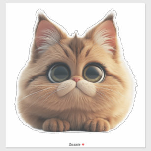 Adorable Cartoon Kitten With Big Eyes