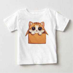 Adorable Cartoon Kitten With Big Eyes Baby T-Shirt