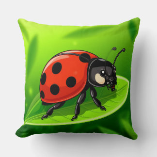 Adorable Cartoon Ladybug Mascot Cushion