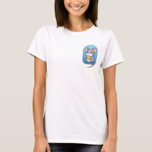 Adorable Cartoon Mouse Holding Yellow Cheese Block T-Shirt