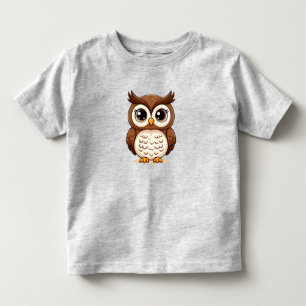 Adorable Cartoon Owl With Big Eyes Toddler T-Shirt