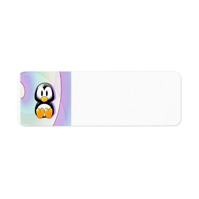 Adorable Cartoon Penguin Return Address Label (Front)