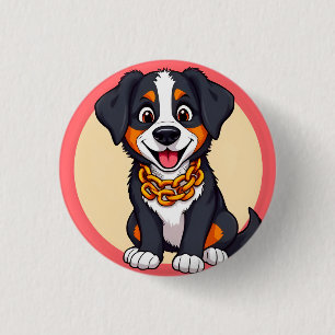 Adorable Cartoon Puppy 3 Cm Round Badge