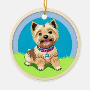 Adorable Cartoon Puppy Ceramic Ornament